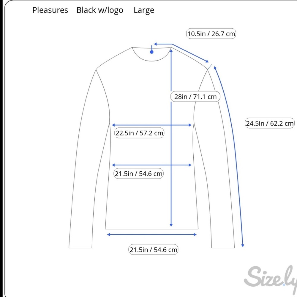 Pleasures Shatter Long Sleeve‎ T Shirt Size Large Streetwear Crewneck Black Logo - Picture 11 of 11